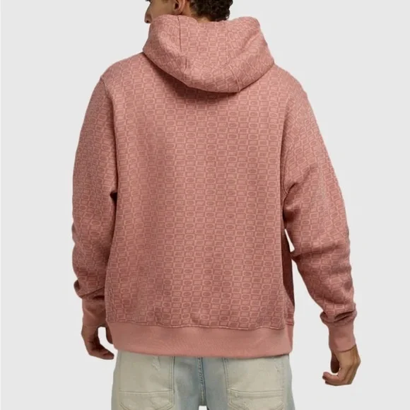 Nike Sportswear Logo Patterned Club Fleece Pullover Hoodie Red Stardust Size XL - Picture 4 of 10